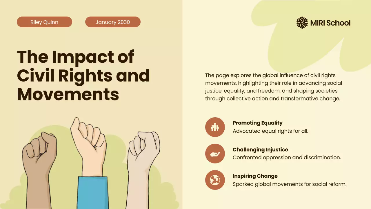 Beige Minimal Civil Movements History Presentation