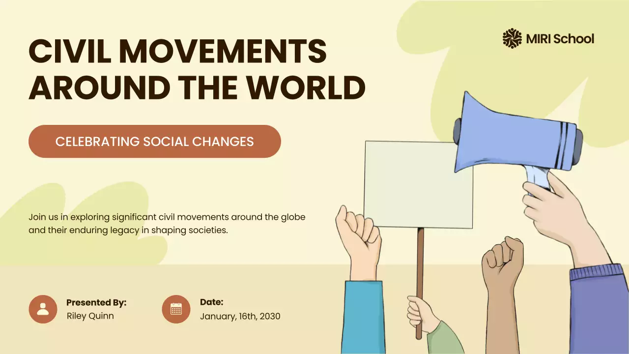 Beige Minimal Civil Movements History Presentation
