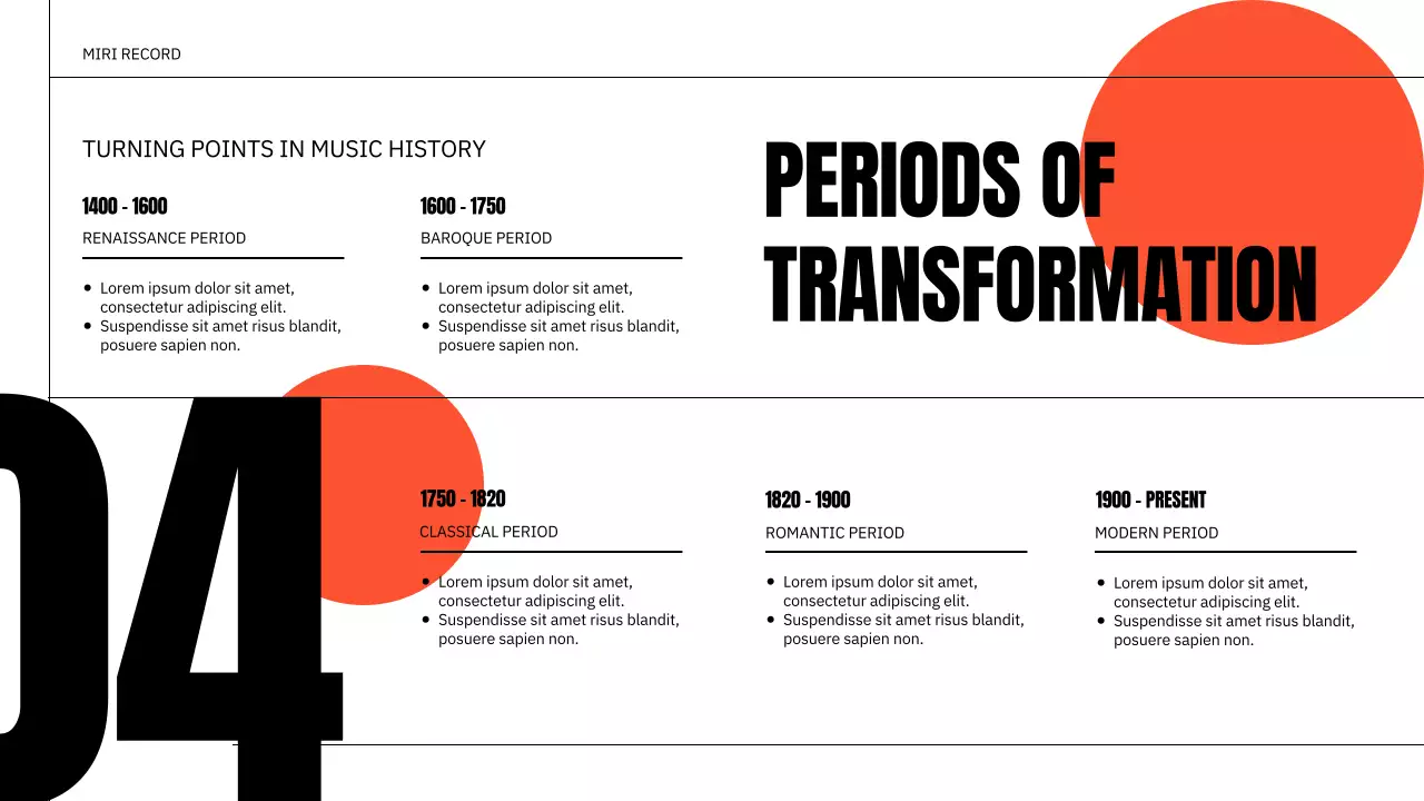 Orange Modern Music History Presentation