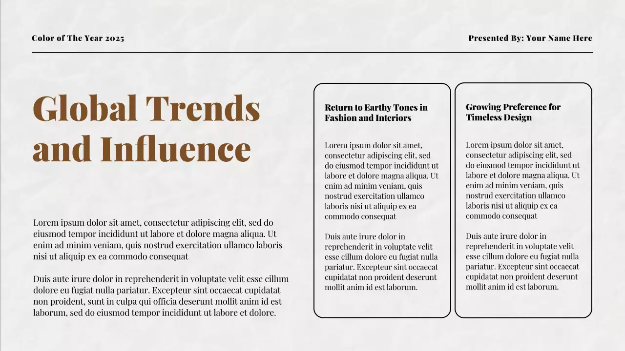 Brown Modern Color Trend Report Presentation