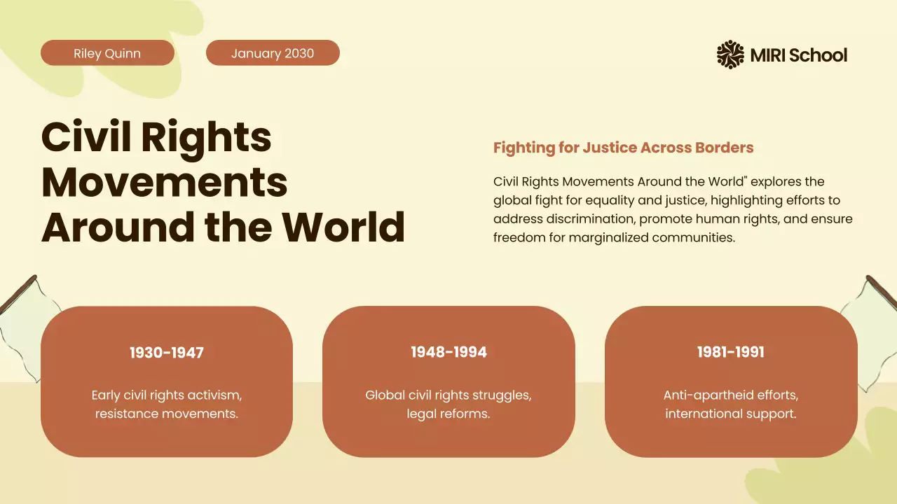 Beige Minimal Civil Movements History Presentation