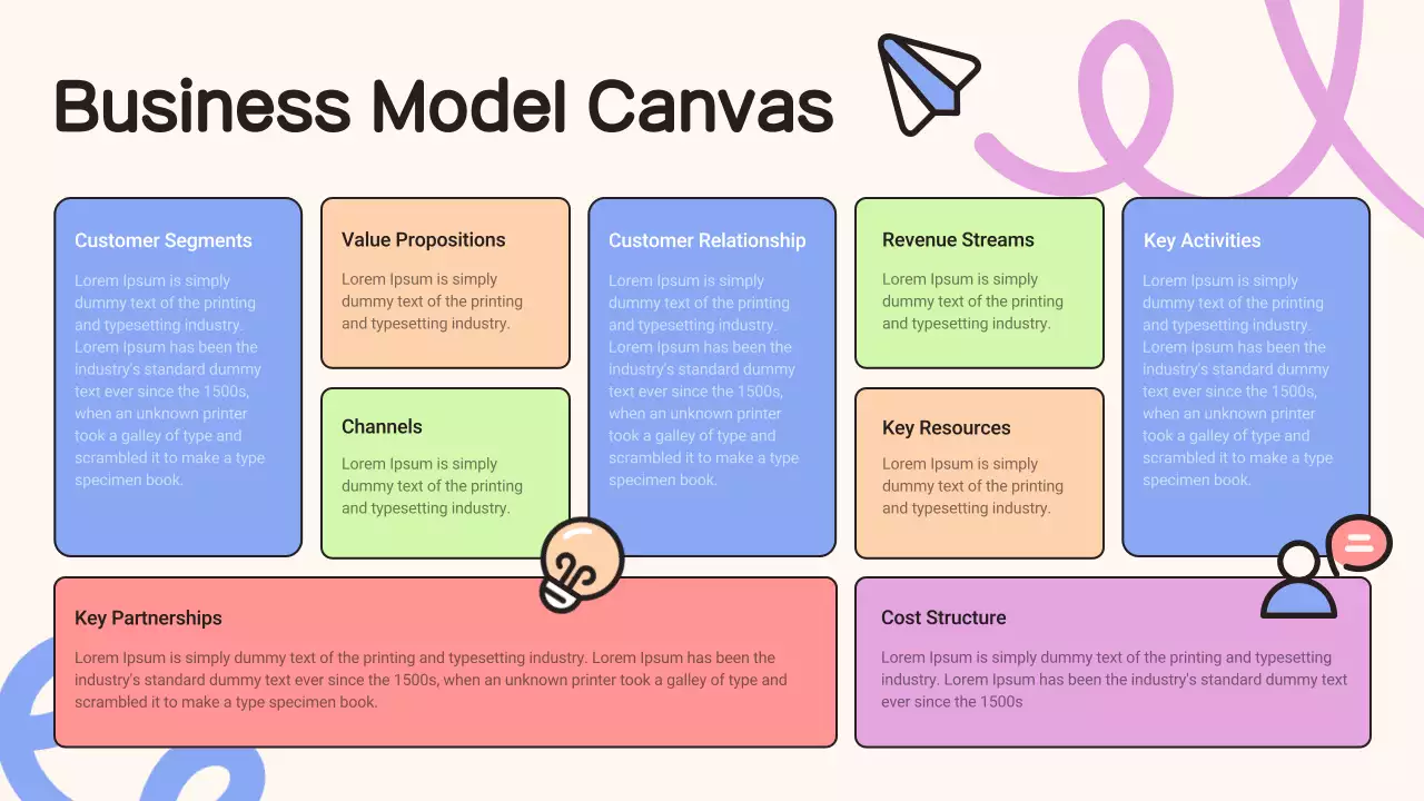 Colorful Minimal Business Model Infographic