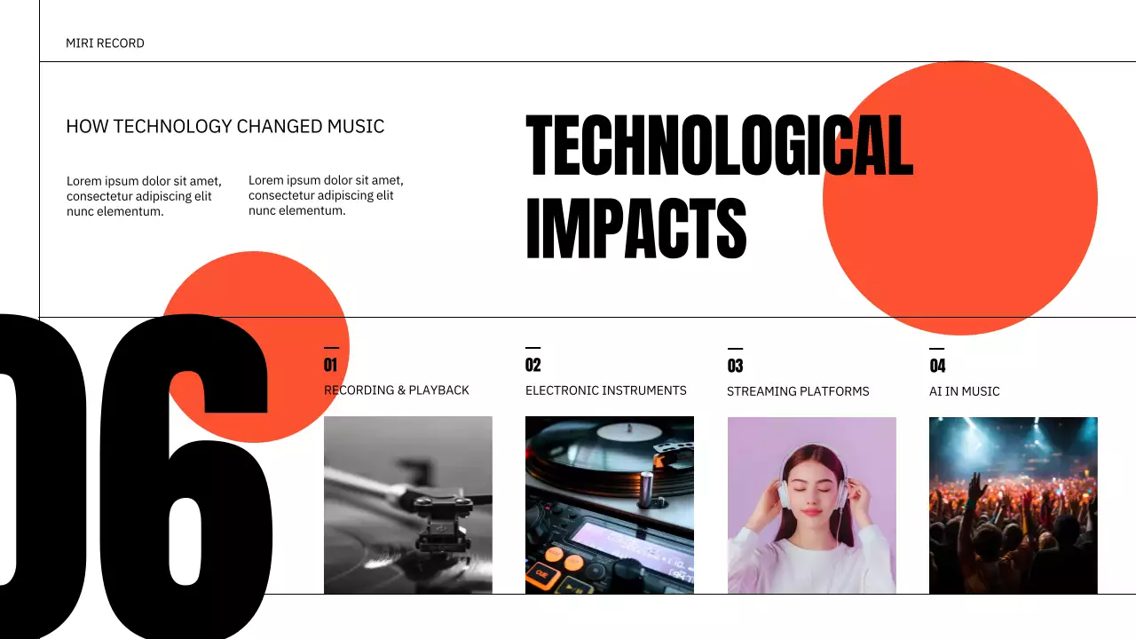 Orange Modern Music History Presentation