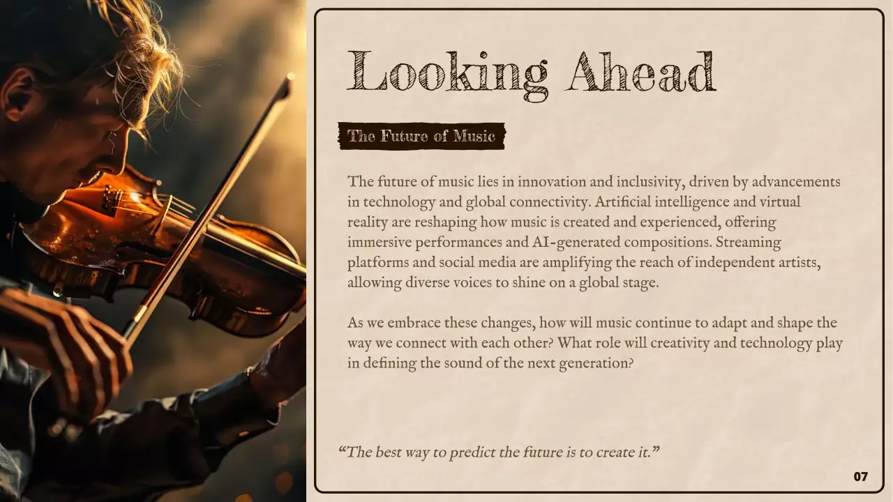 Brown Rustic Music History Presentation