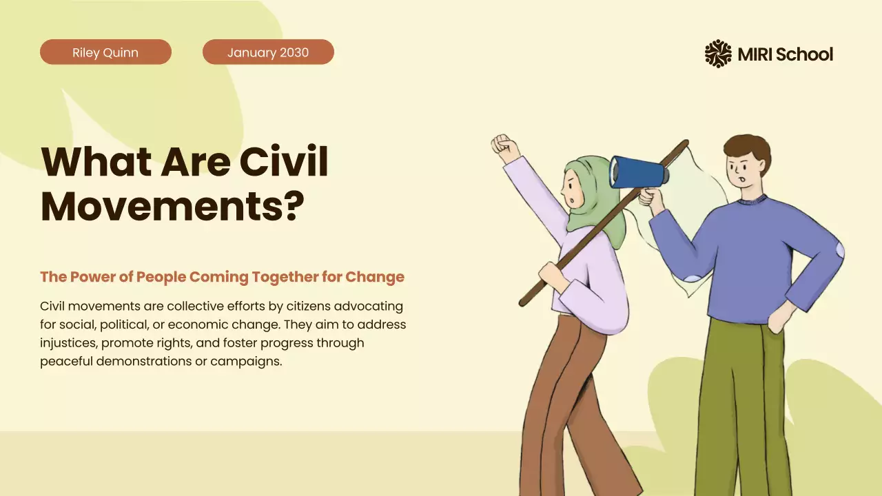 Beige Minimal Civil Movements History Presentation