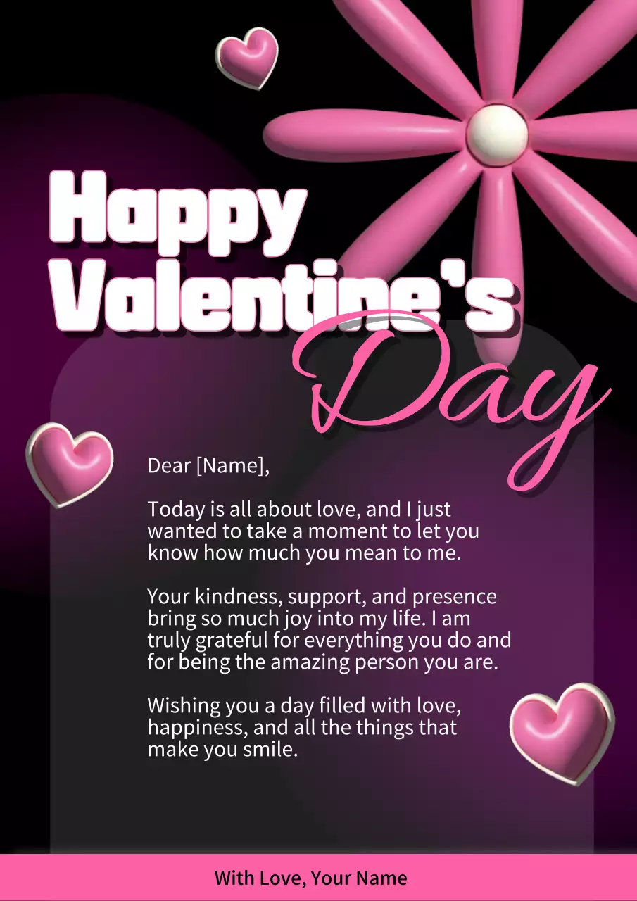 Pink Modern Love Invitation Poster