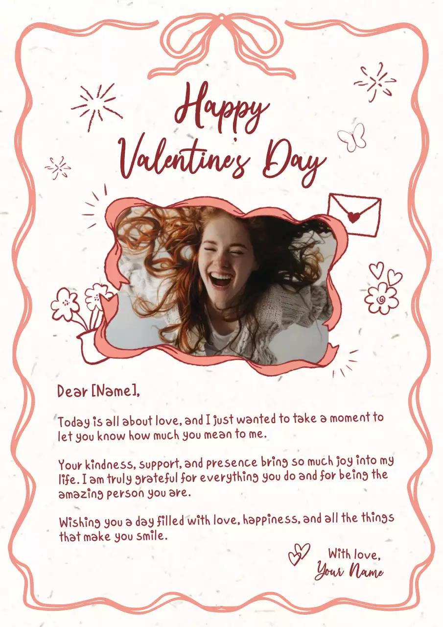 Red Simple Valentine Card Poster