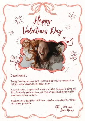 Red Simple Valentine Card Poster