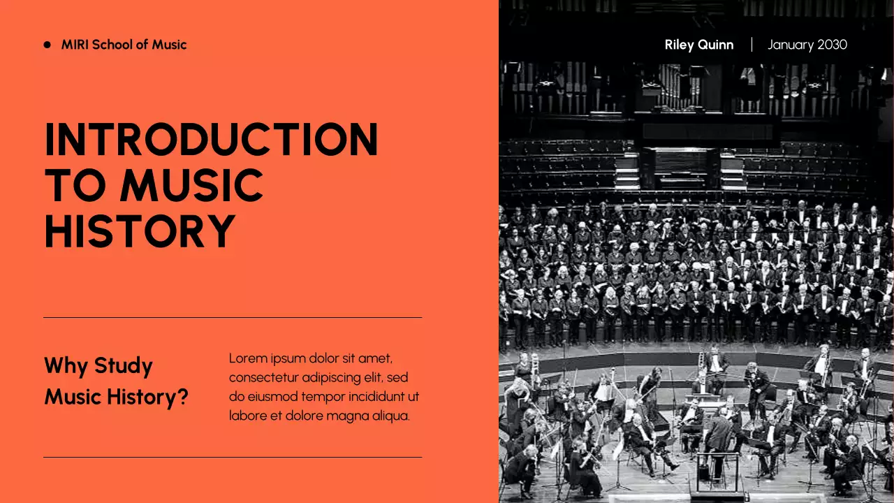 Orange Classic Music History Presentation