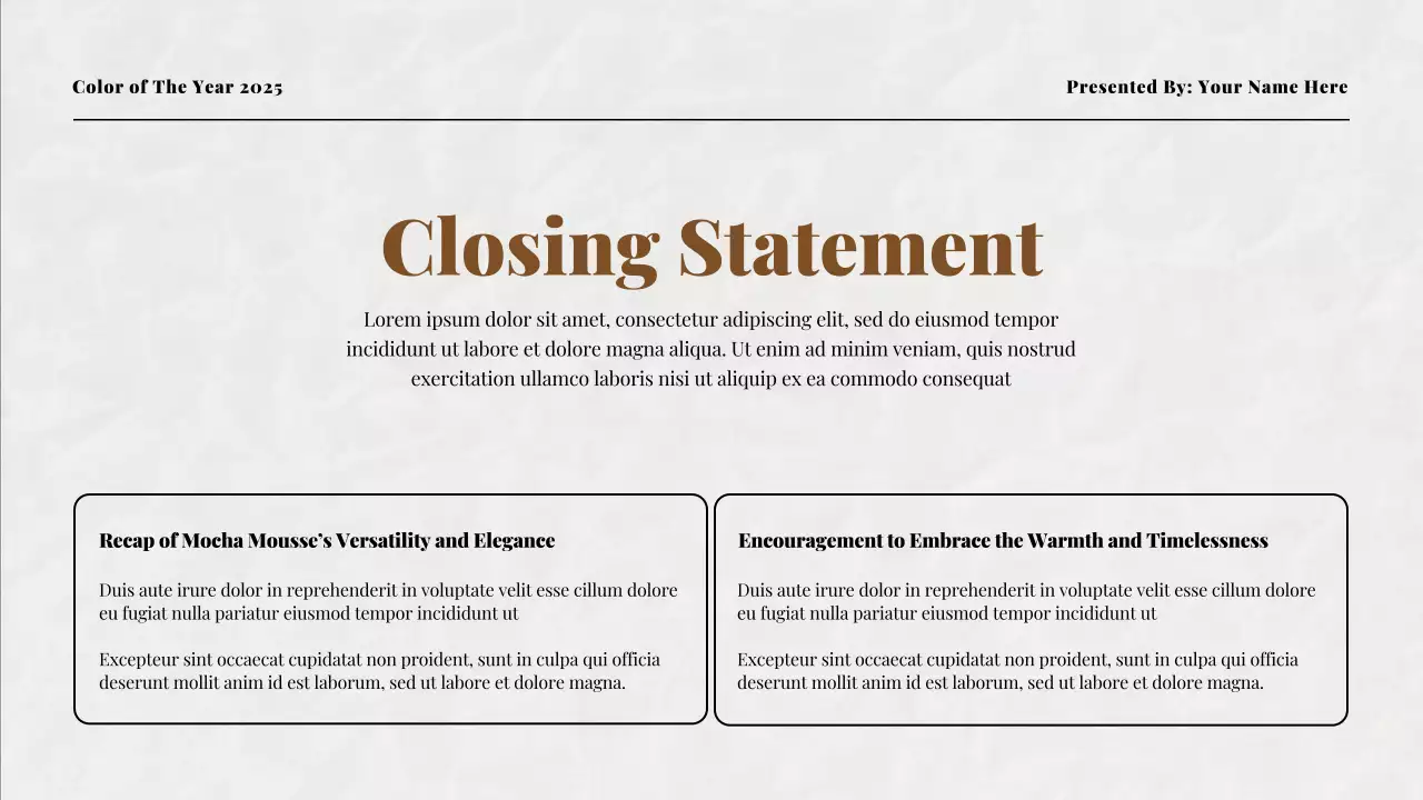 Brown Modern Color Trend Report Presentation