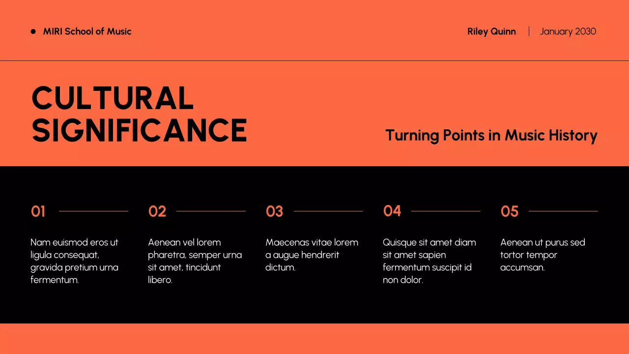 Orange Classic Music History Presentation