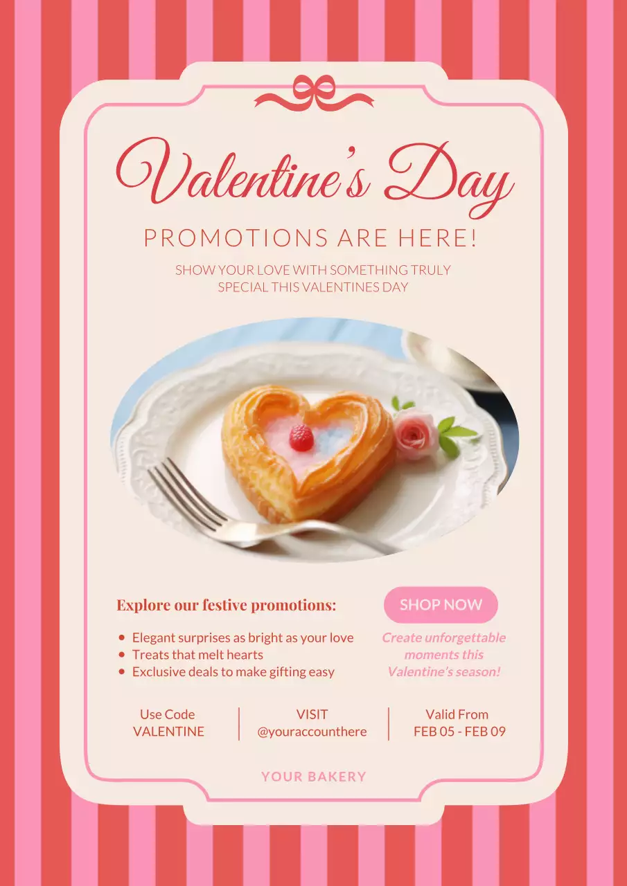 Pink Vintage Bakery Promotion Poster