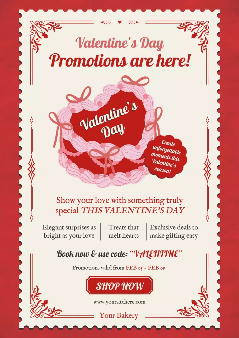Red Vintage Valentine's Promotion Poster