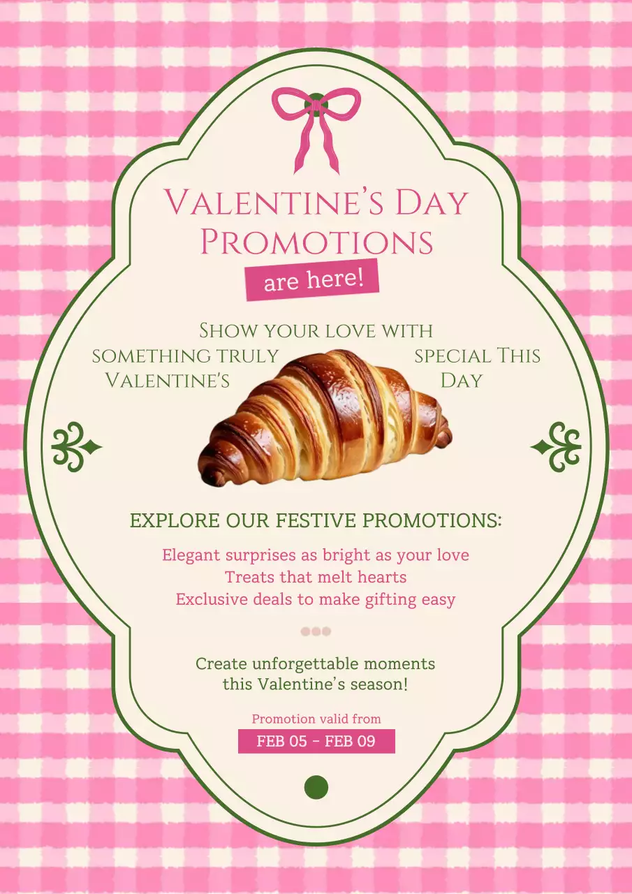 Pink Vintage Valentine Promotion Poster