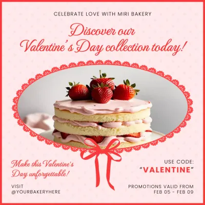 Pink Elegant Bakery Promotion Social Media Post