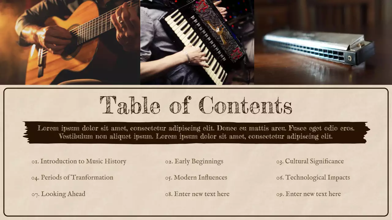 Brown Rustic Music History Presentation