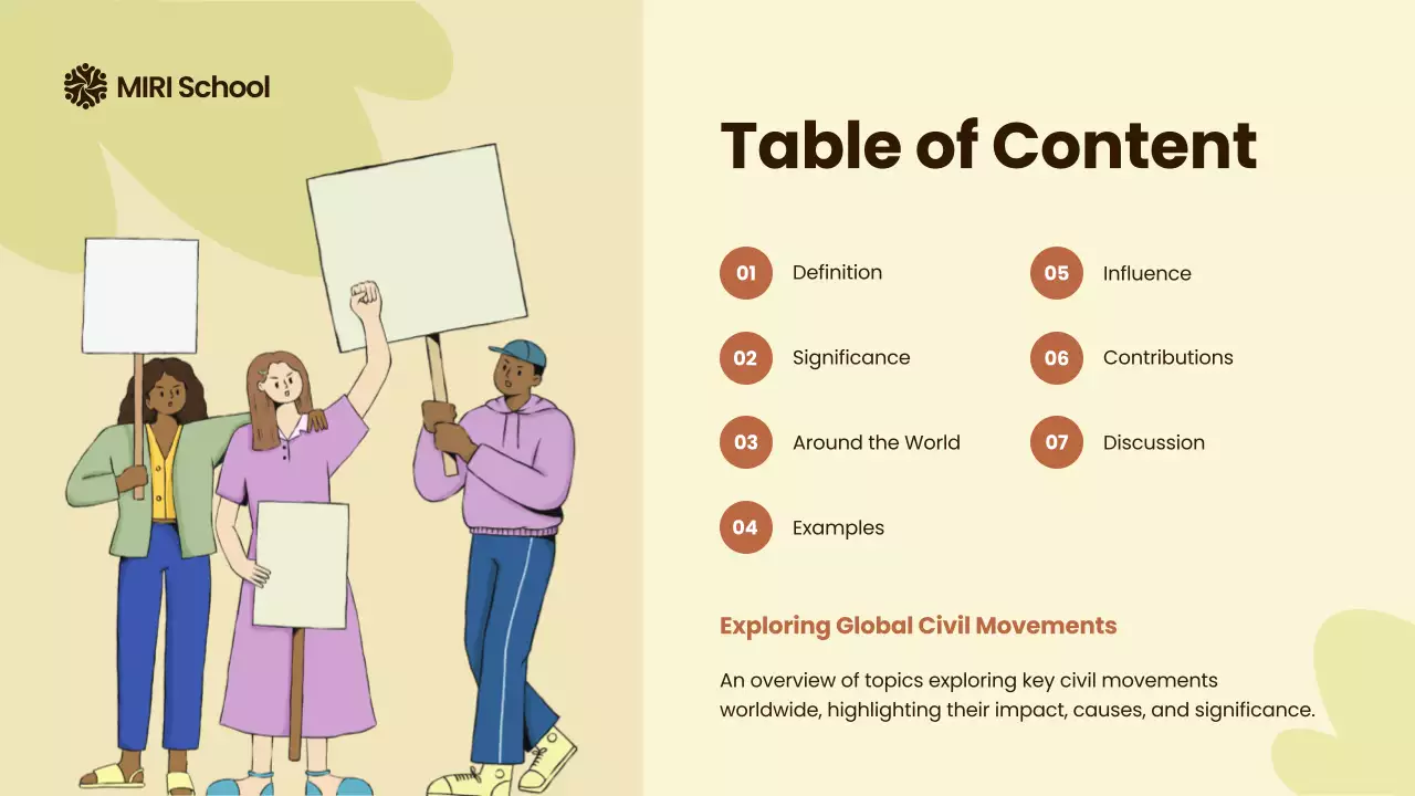 Beige Minimal Civil Movements History Presentation