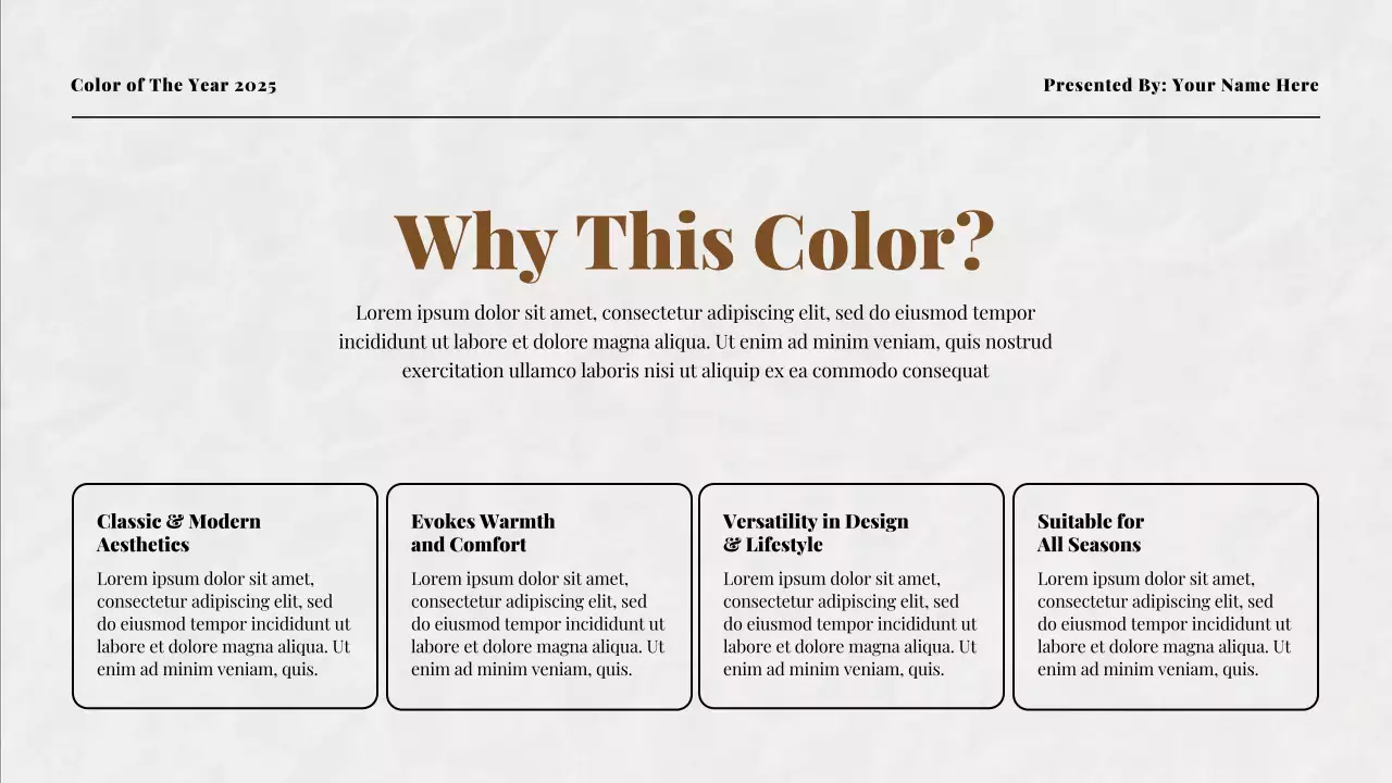 Brown Modern Color Trend Report Presentation