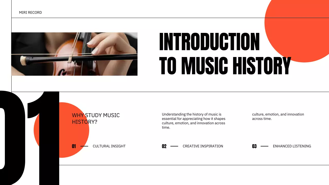 Orange Modern Music History Presentation