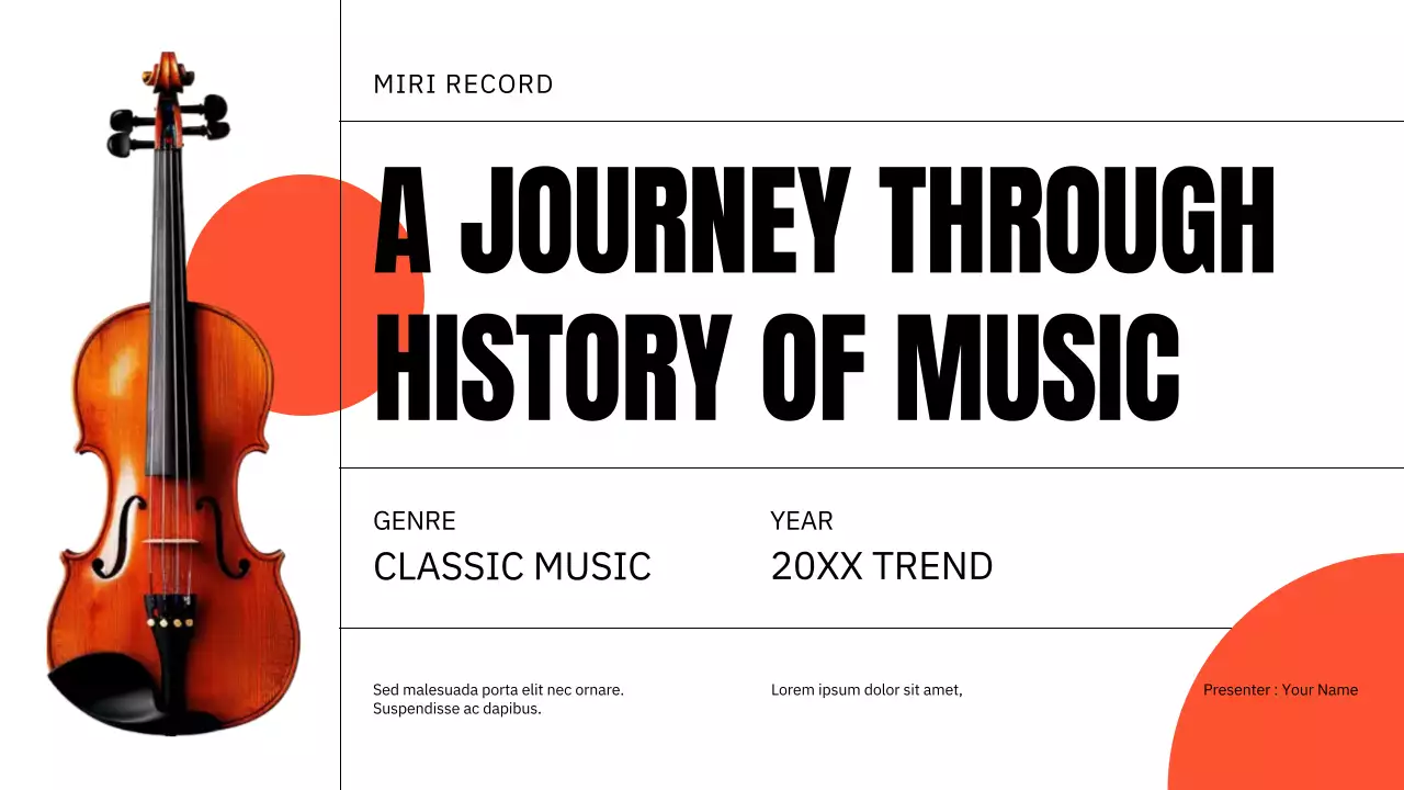 Orange Modern Music History Presentation
