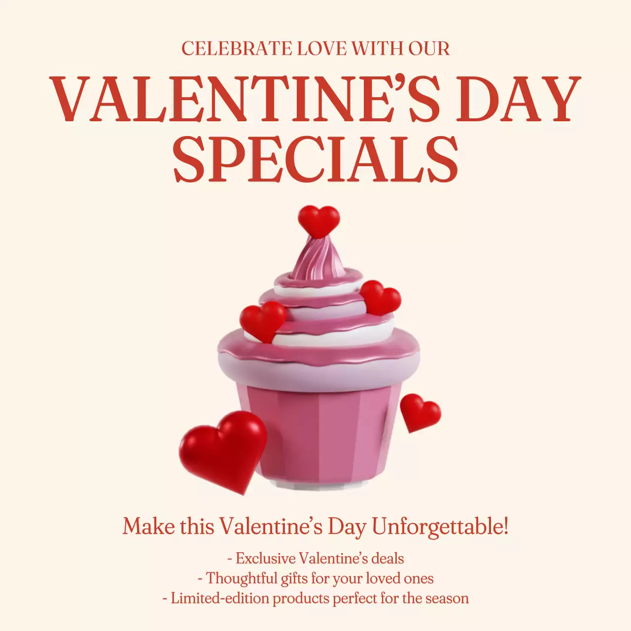 Red Classic Valentine's Promotion Social Media Post