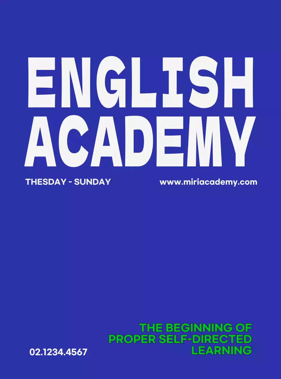 파랑 심플 학원 홍보