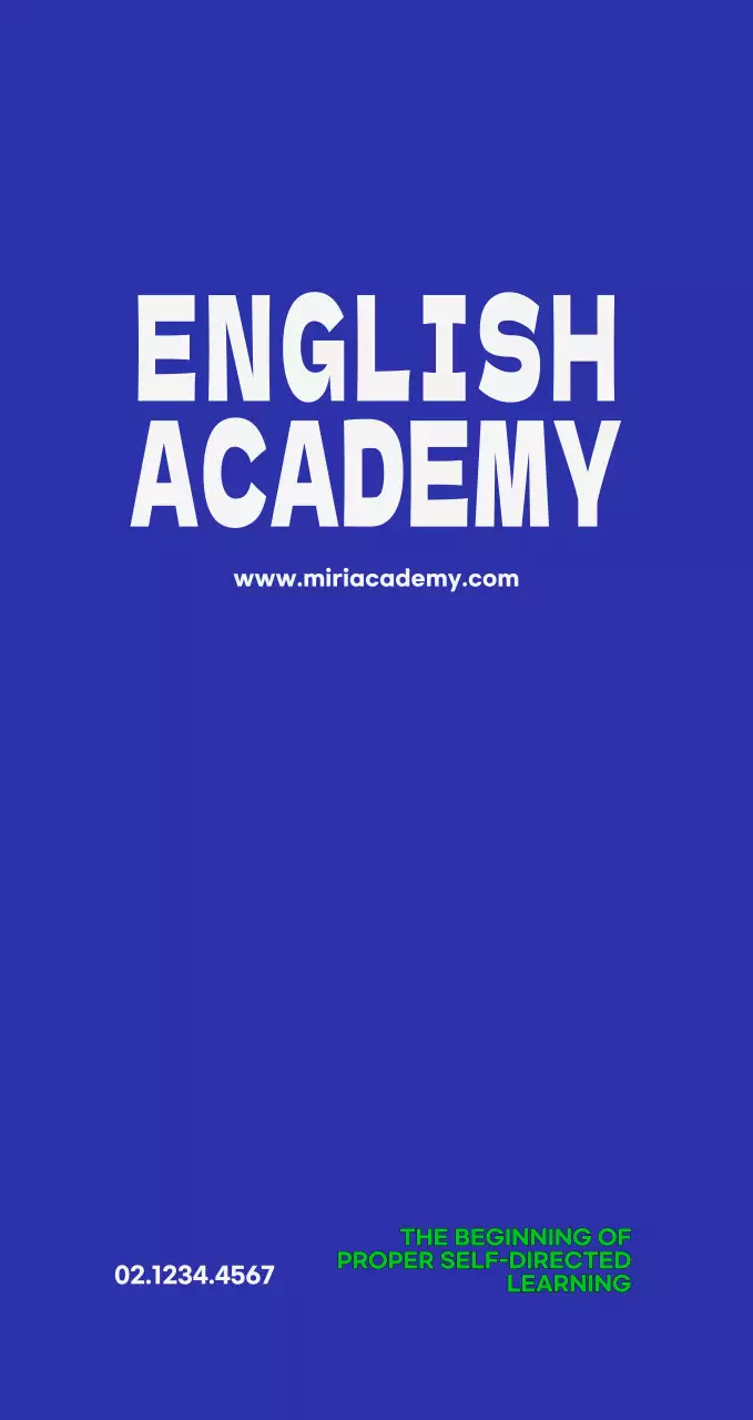 파랑 심플 영어 교육 광고