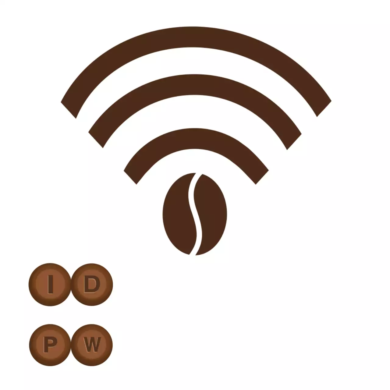 갈색 심플 커피 로고