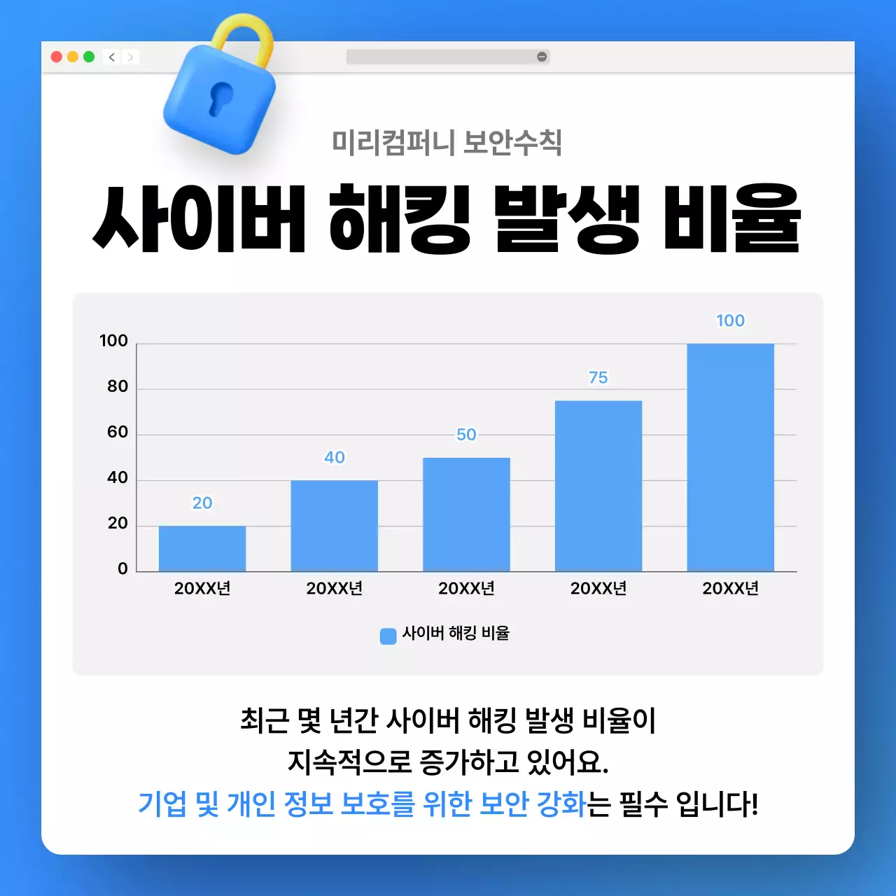 파랑 깔끔 보안 수칙 안내