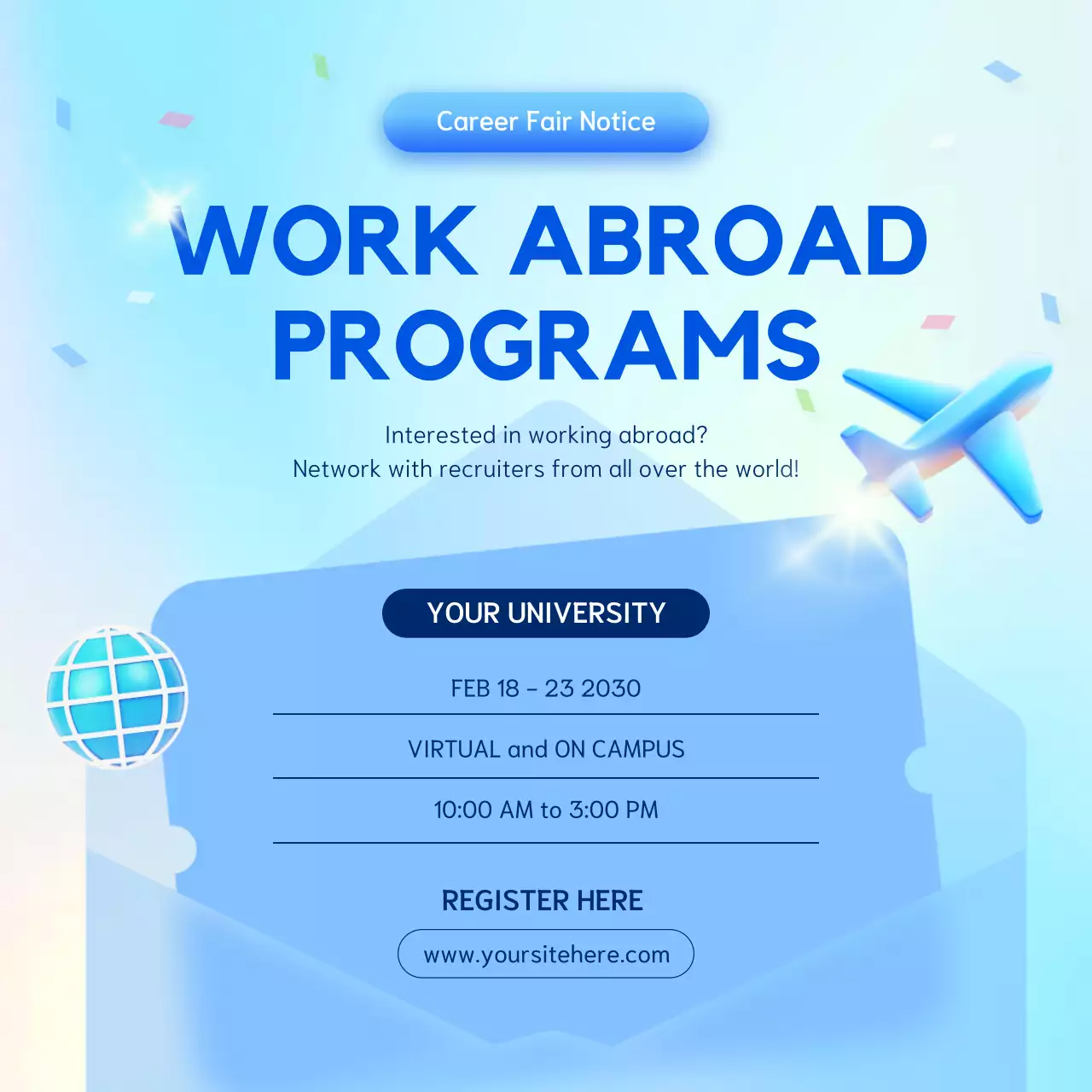 Blue Modern Career Announcement Social Media Post