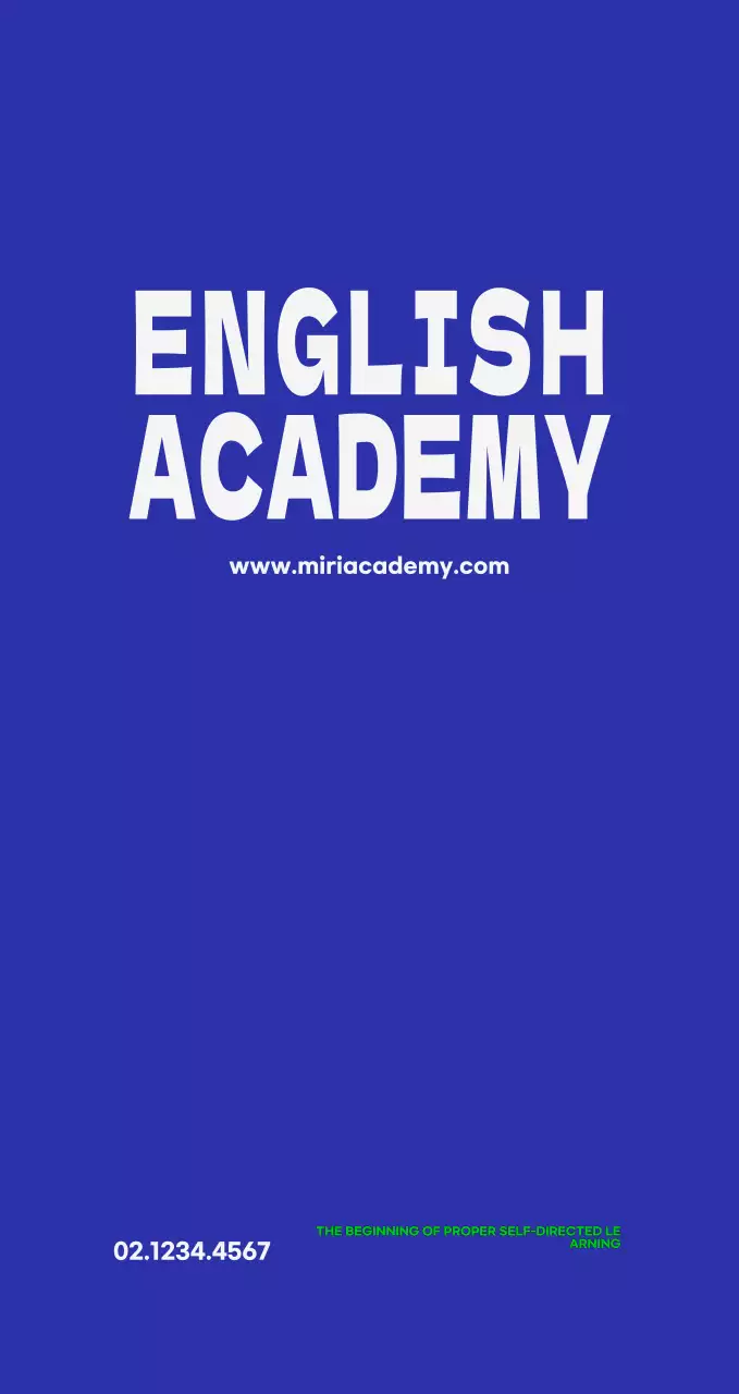 Blue Simple English Teaching Ad