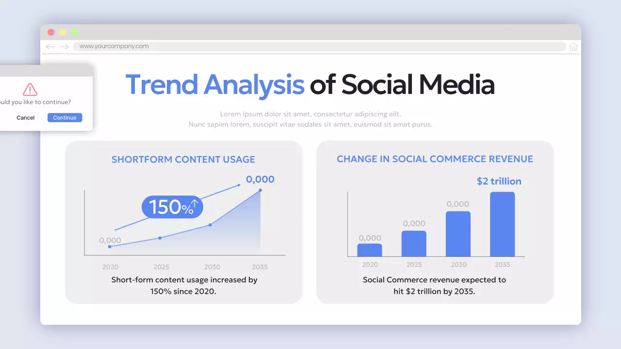 파랑 모던 보고서 정보 전달