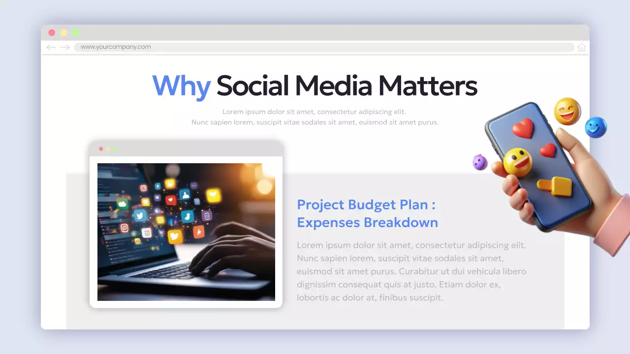 파랑 모던 보고서 정보 전달