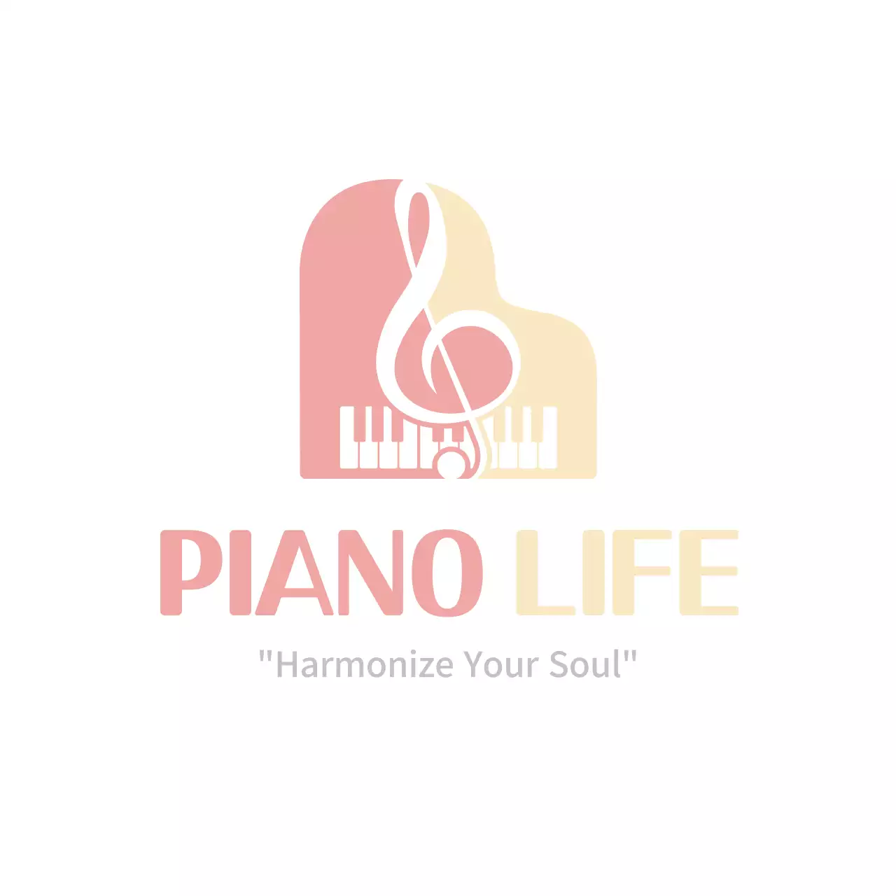 베이지 심플 음악 로고