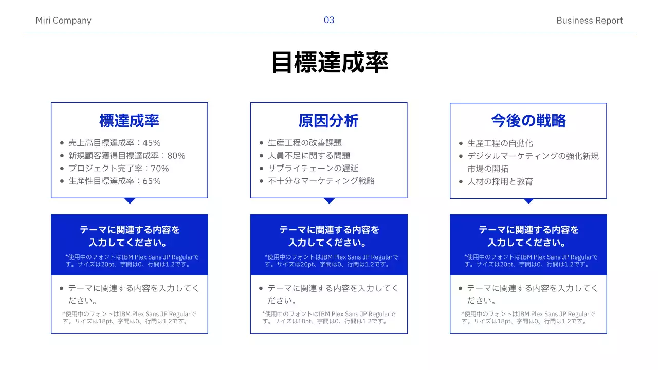 青 モダン ビジネス 報告書 プレゼンテーション