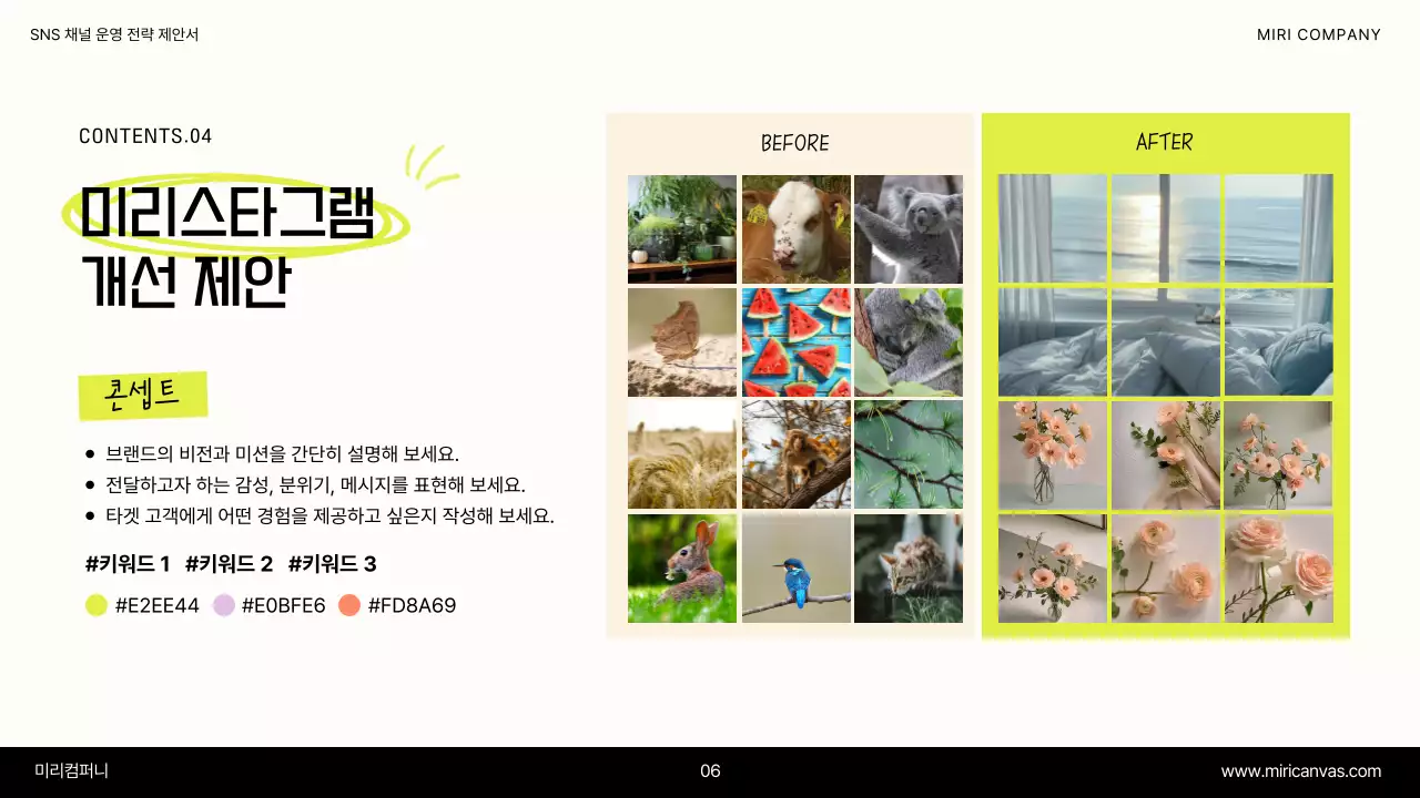 노랑 심플 제안서 정보 전달