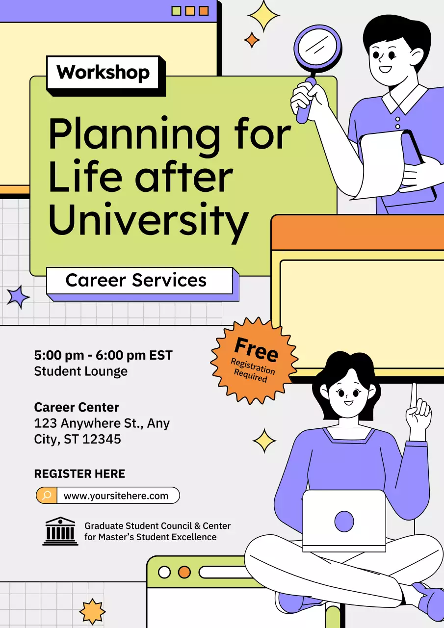 Green Modern Career Workshop Poster