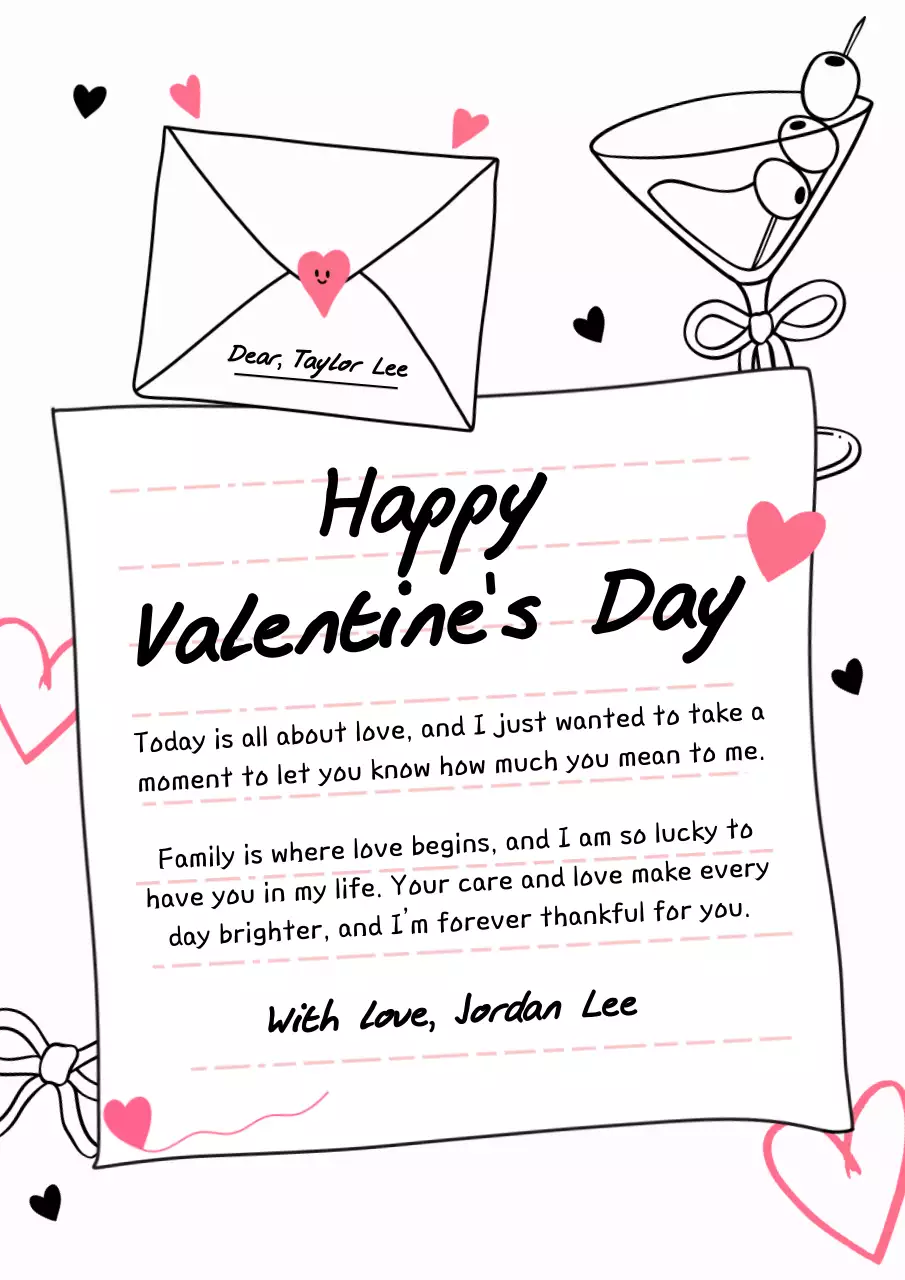 White SimpleValentines Love Letter Poster