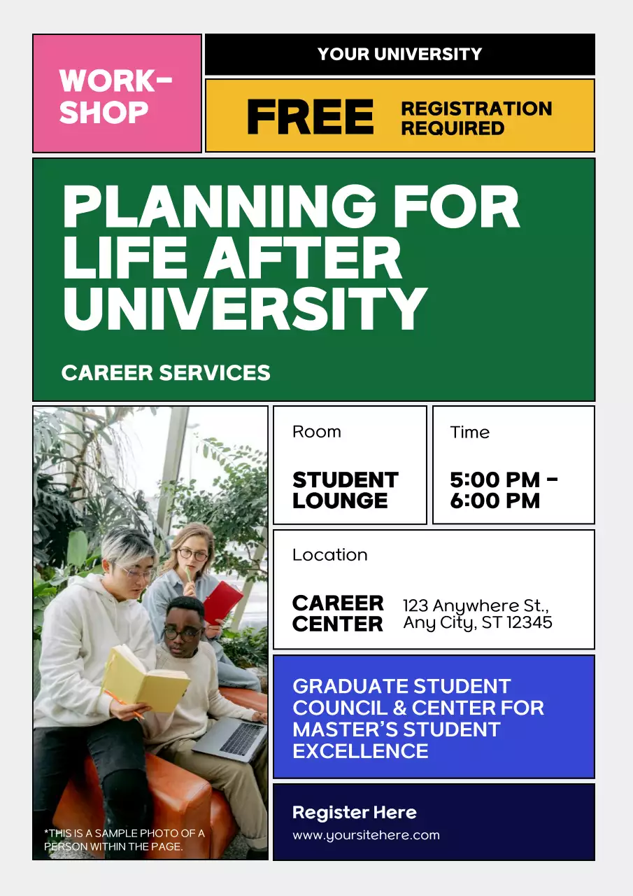 Green Modern Career Workshop Poster