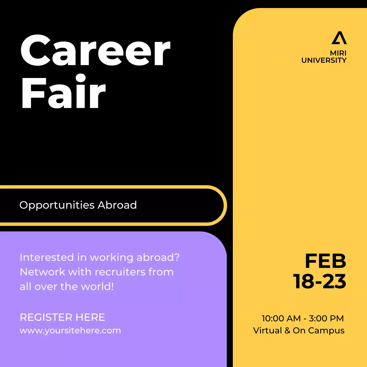 Black Modern Career Announcement Social Media Post