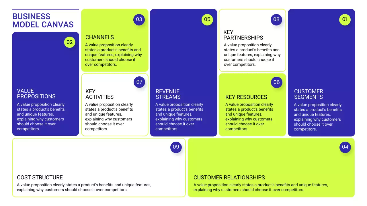 Blue Minimal Business Model Infographic