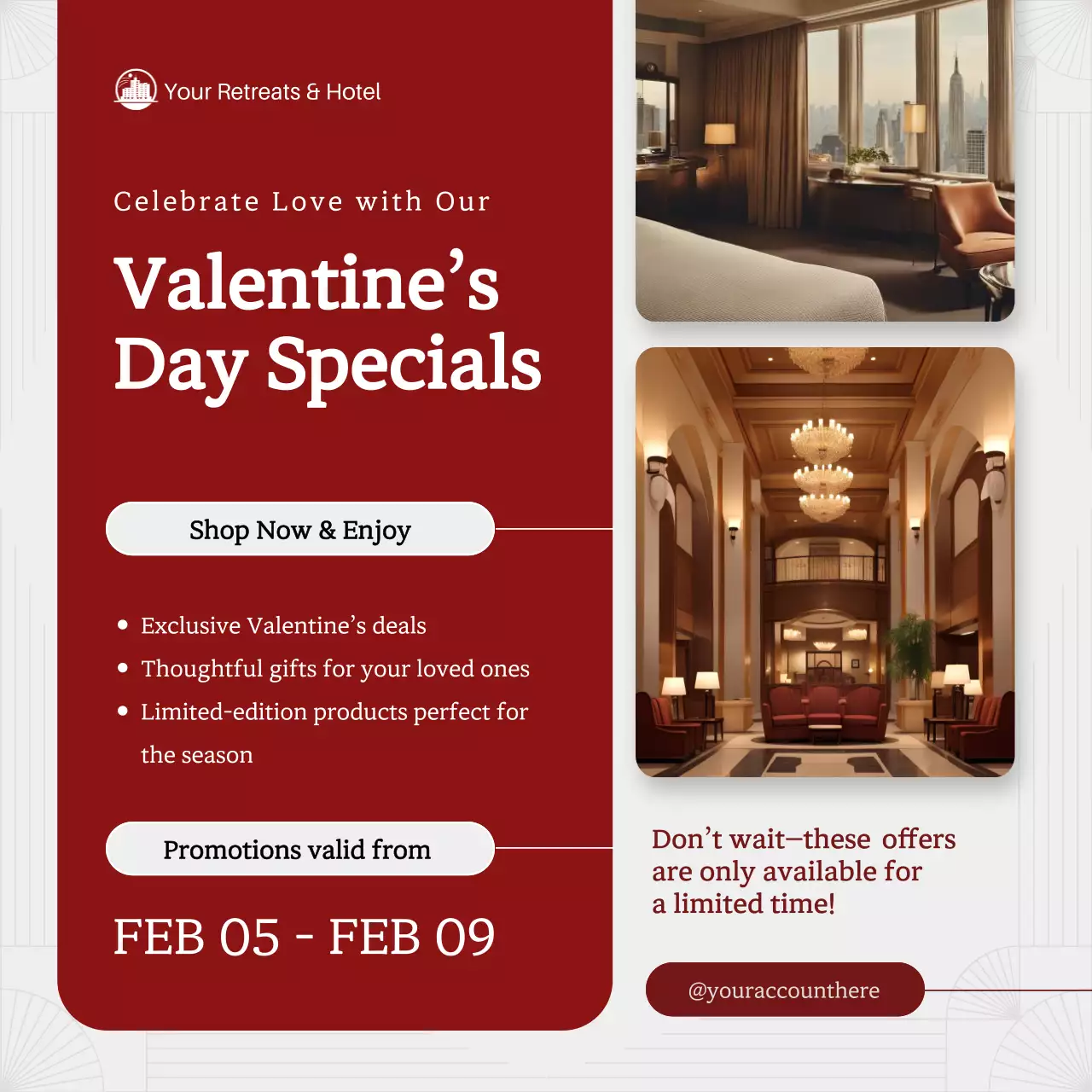 Red Elegant Valentine's Promotion Social Media Post