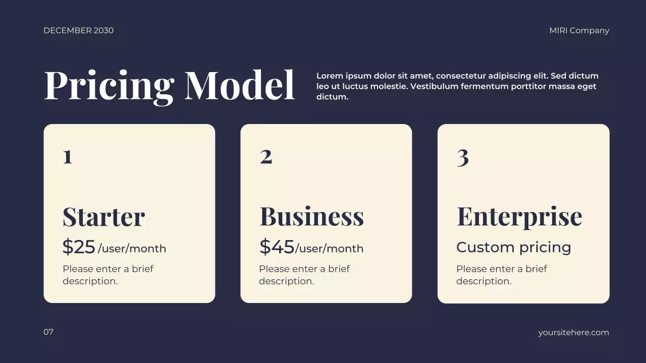 Navy Professional Market Strategy Plan Presentation