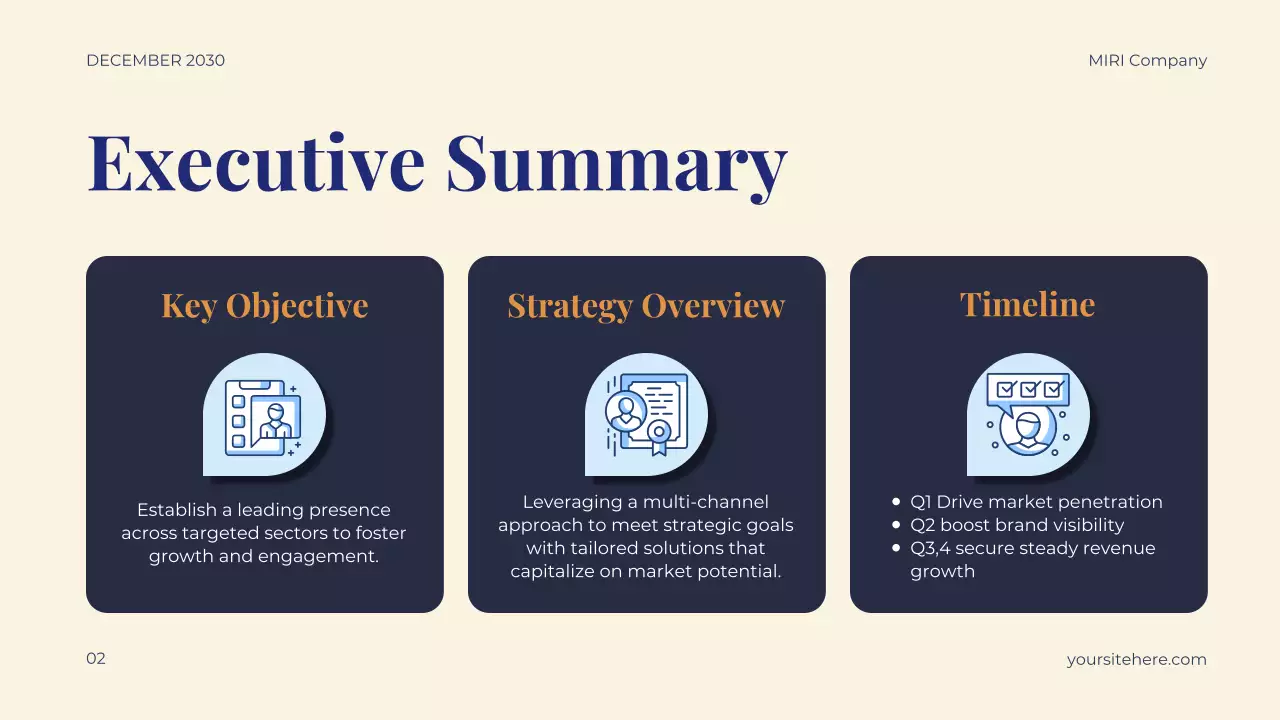 Navy Professional Market Strategy Plan Presentation