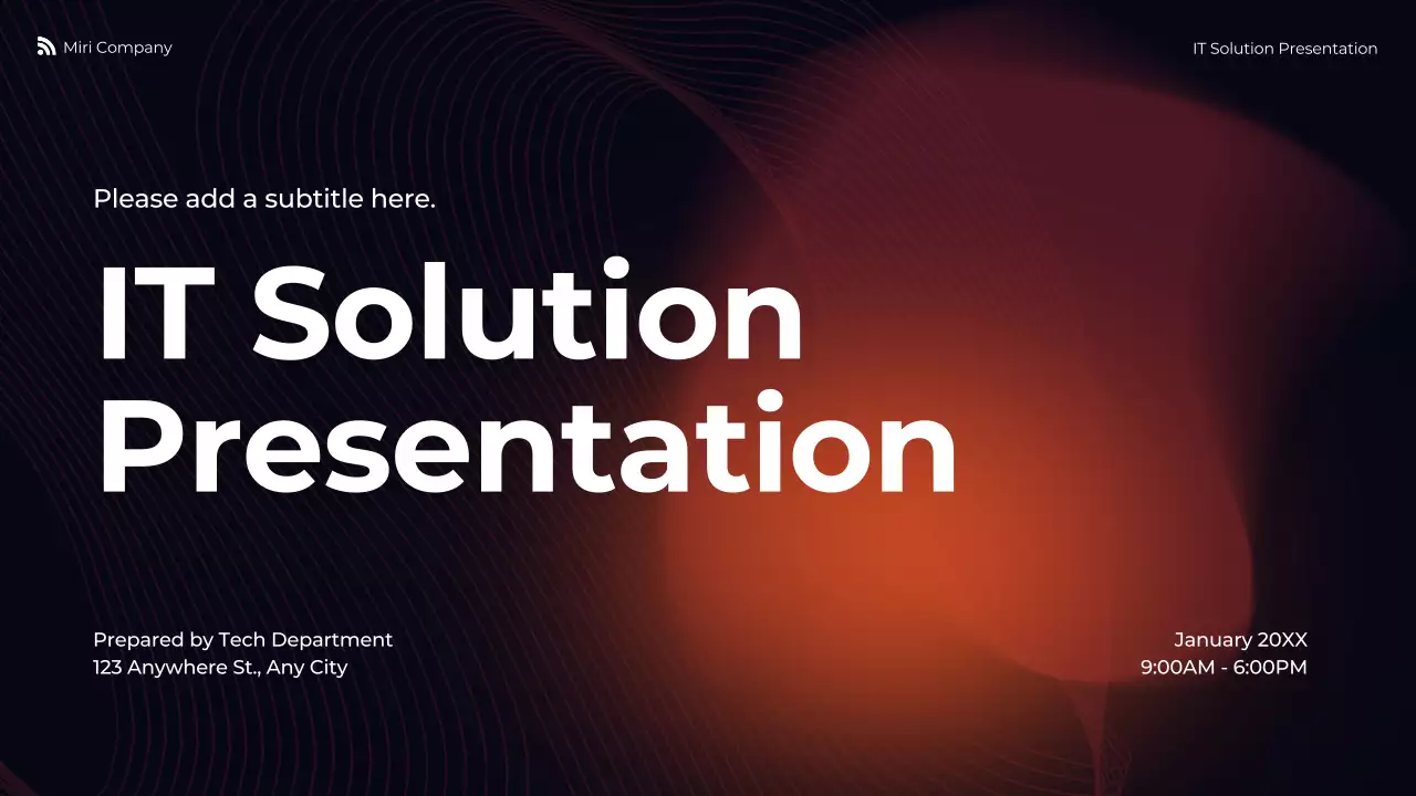 Orange Modern IT Solution Presentation