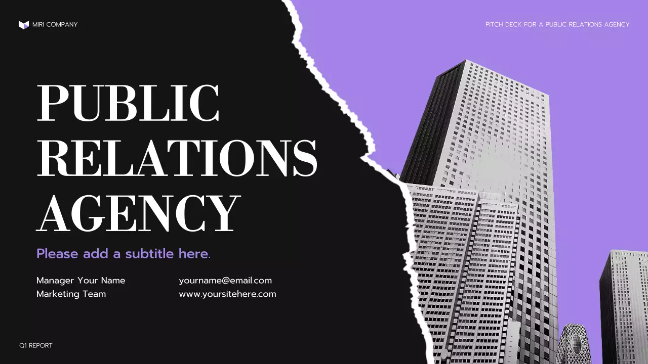 Purple Professional PR Agency Presentation