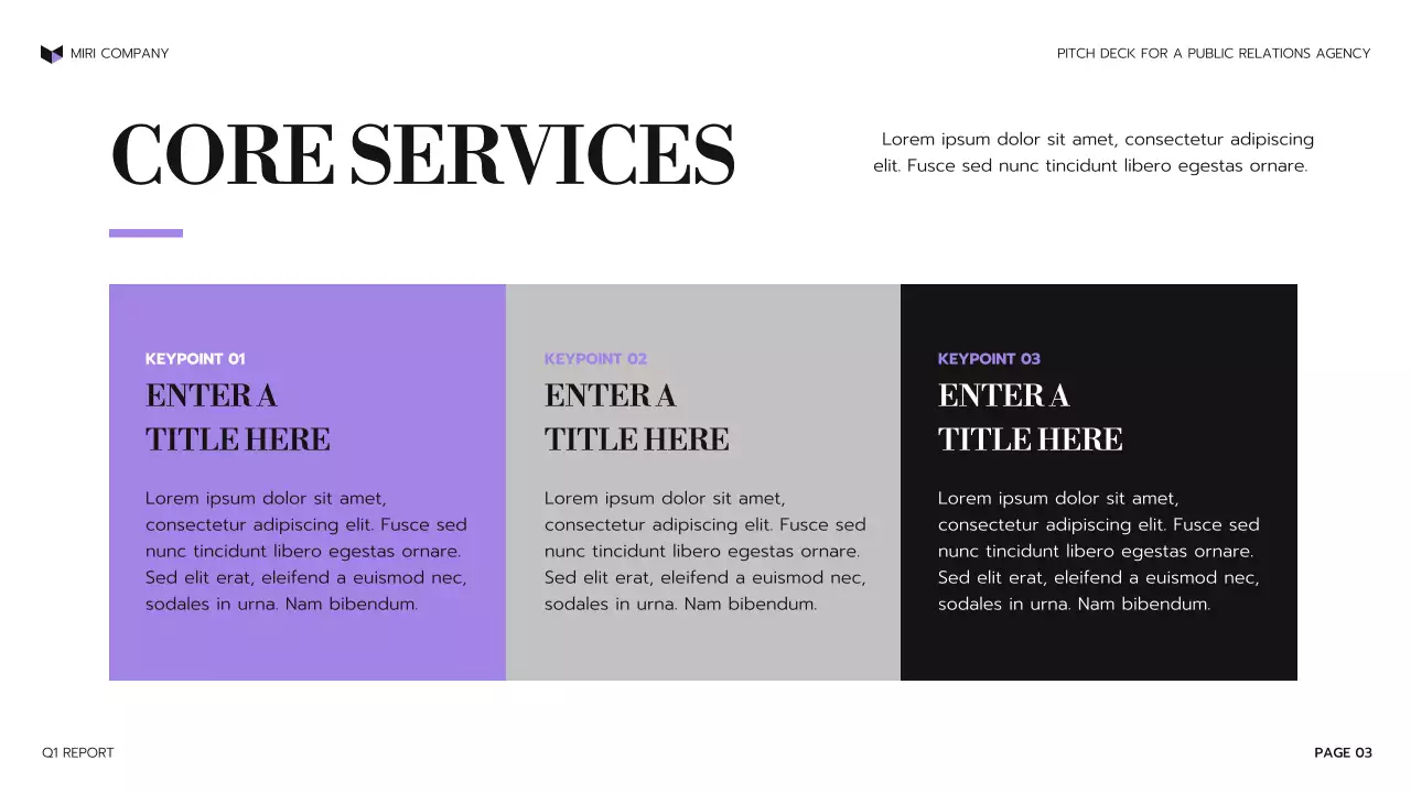 Purple Professional PR Agency Presentation