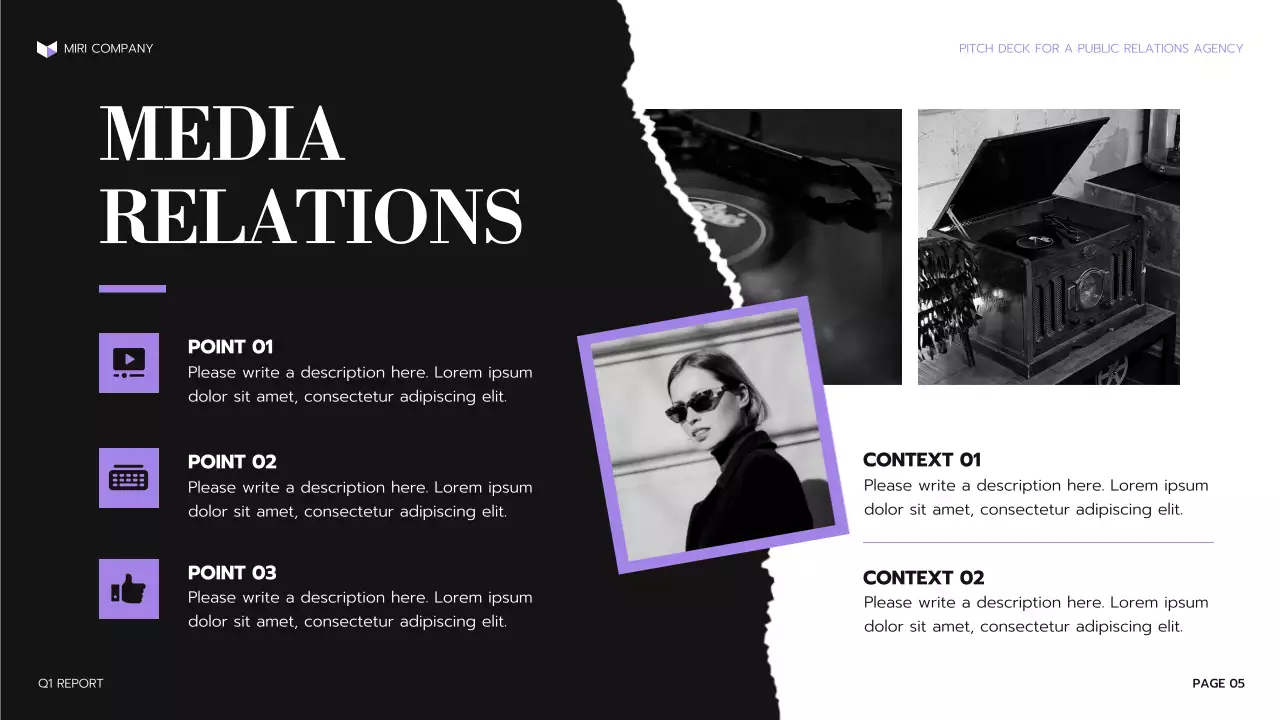 Purple Professional PR Agency Presentation