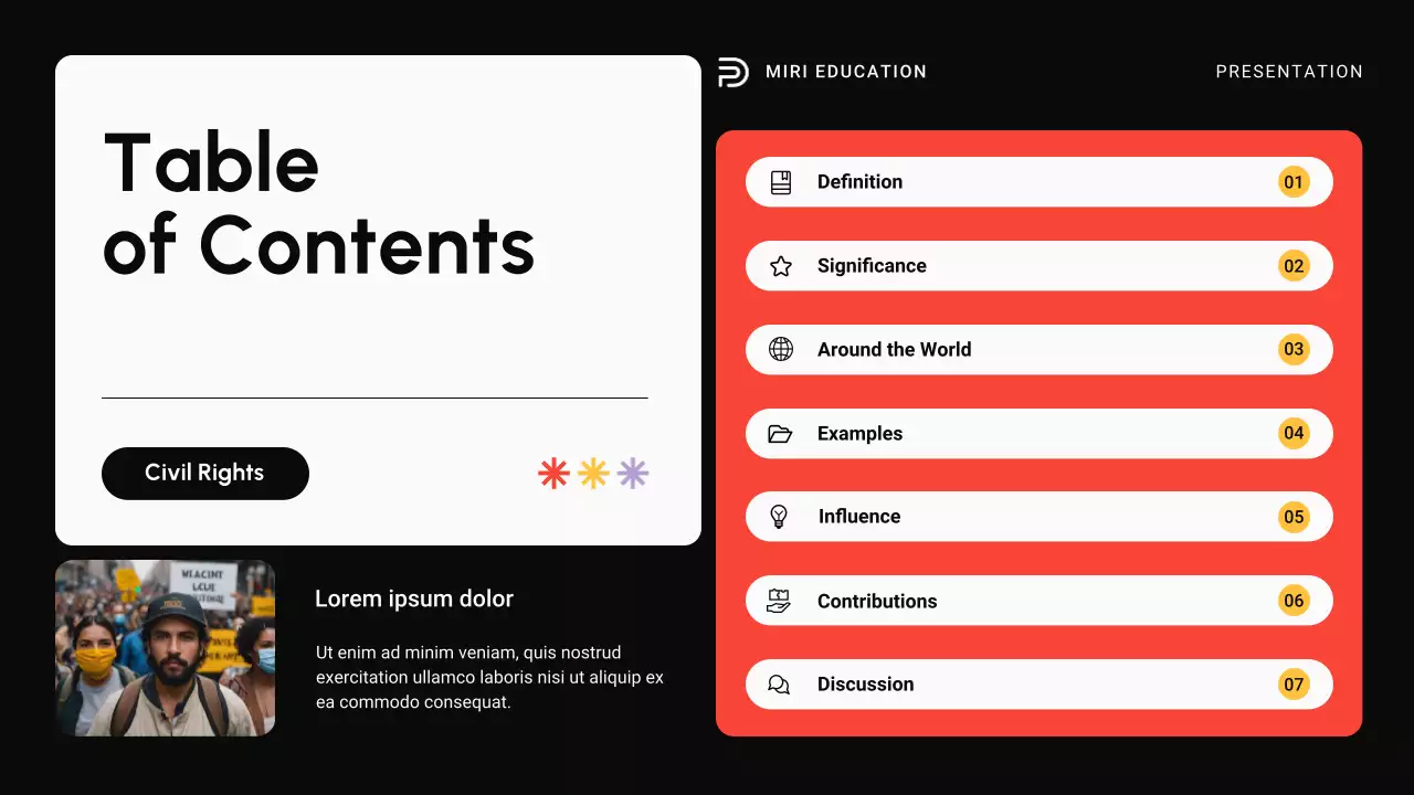 Red Modern Civil Movements History Presentation