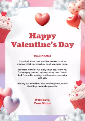 Pink Romantic Valentines Love Letter Poster